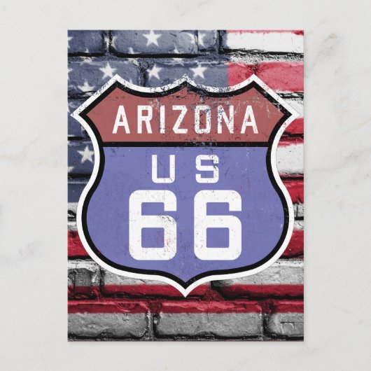 U.S. ROUTE 66 Arizona-teken Briefkaart (Voorkant)