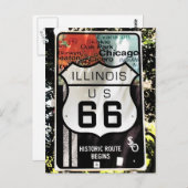 U.S. ROUTE 66 Illinois sign Briefkaart (Voorkant / Achterkant)