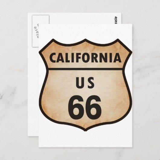 U.S. ROUTE 66-teken Briefkaart (Voorkant / Achterkant)