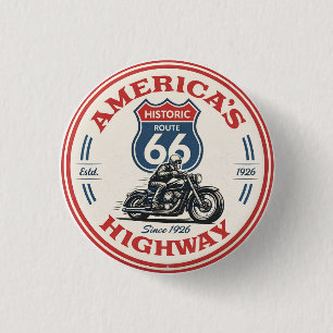 U.S. Route 66 The Mother Road historische hoofdweg Ronde Button 3,2 Cm