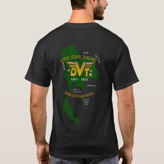 U S. RTAFB: militair Thaise gehandicapte veteranen T-shirt (Achterkant)
