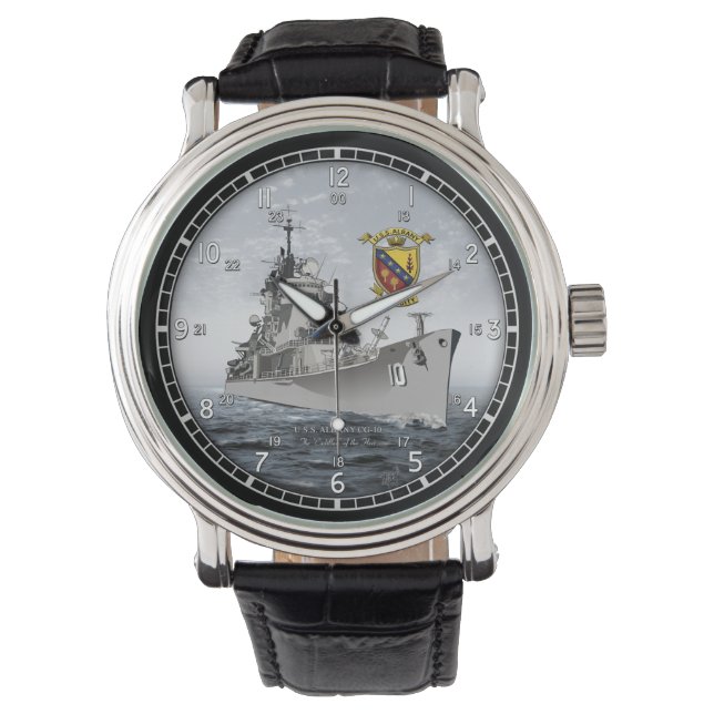 U S S Albany CG-10 polshorloge Horloge (Voorkant)