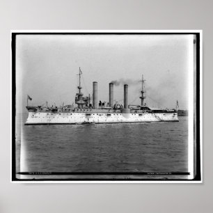 U.S.S. Brooklyn, Cruiser, oorlogsschip C1900  Poster