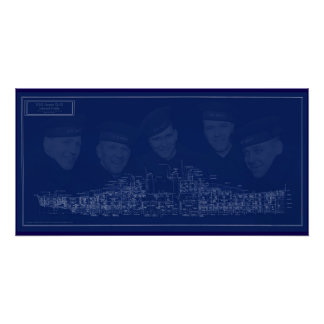 U.S.S. Juneau Blueprint Perfect Poster