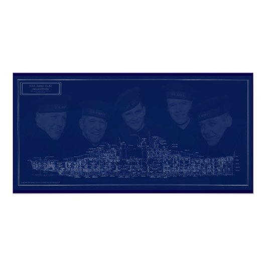 U.S.S. Juneau Blueprint Perfect Poster (Voorkant)