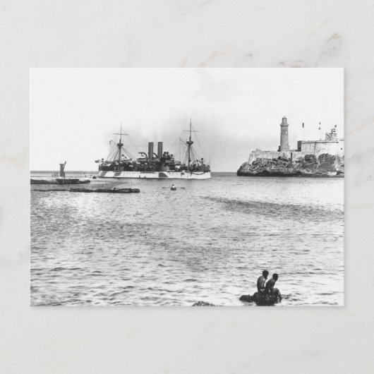 U.S.S. Maine die de haven van Havana binnengaat Briefkaart (Voorkant)