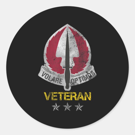 U.s Special Operations Aviation Command Veteran Ve Ronde Sticker (Voorkant)