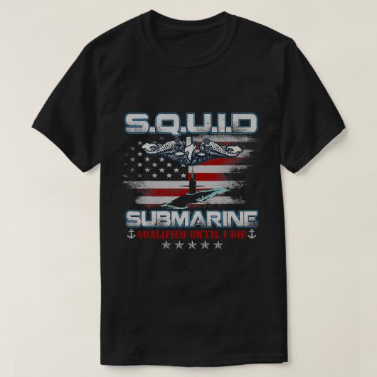 U.S Submarine Service Veteran Submariner USA Flag  T-shirt (Design voorkant)