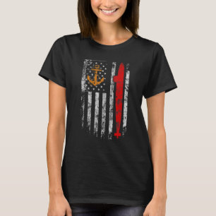U S Submarine Silent Service Veteran American Flag T-shirt