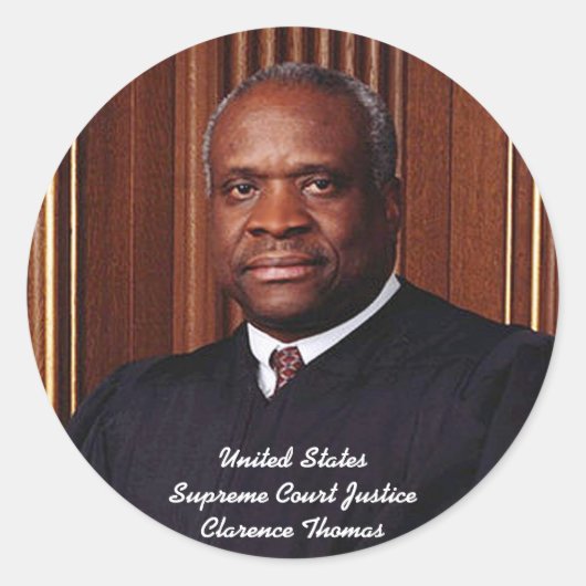 U.S. Supreme Court Justice Clarence Thomas Ronde Sticker (Voorkant)