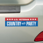 U.S. Veteran / Country Over Party Bumpersticker (Op auto)