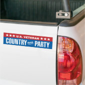 U.S. Veteran / Country Over Party Bumpersticker (Op Truck)