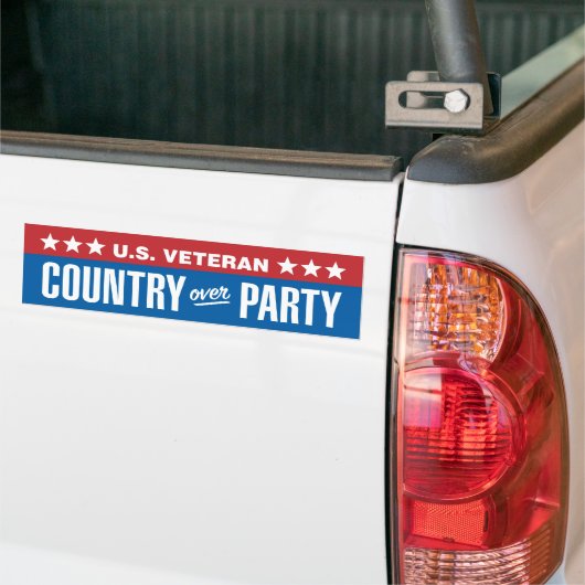 U.S. Veteran / Country Over Party Bumpersticker (Op Truck)