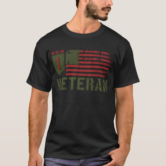 U.S. Veteran / The Big Red One T-shirt (Voorkant)