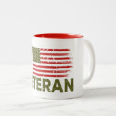 U.S. Veteran / The Big Red One Tweekleurige Koffiemok (Voorkant rechts)