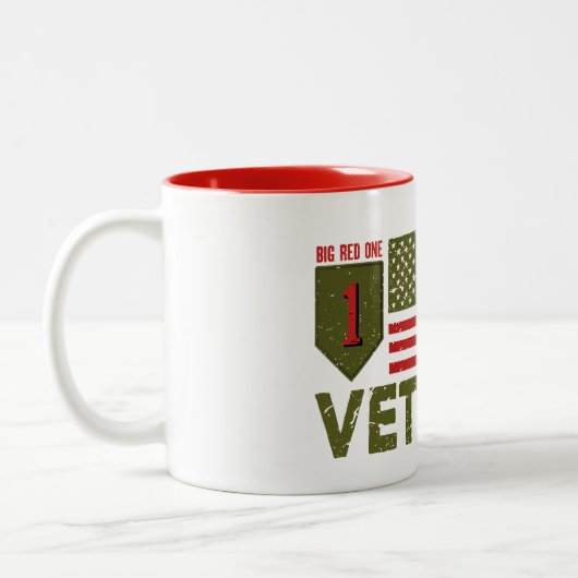 U.S. Veteran / The Big Red One Tweekleurige Koffiemok (Links)