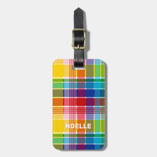 U.S. Virgin Islands Flag, Madras Bagagelabel (Voorkant verticaal)