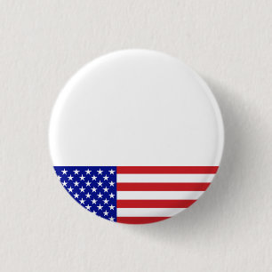 U.S. Vlag - schrijf Uw Eigen Tekst Ronde Button 3,2 Cm