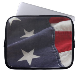 U.S. vlag sluit laptophoes dicht Laptop Sleeve