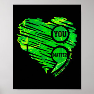 U Semicolon Hart Geestelijke Gezondheid Bewustzijn Poster