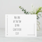 U Staat Bovenaan Op Mijn Lijst Van Dankbaarheid (Staand voorkant)