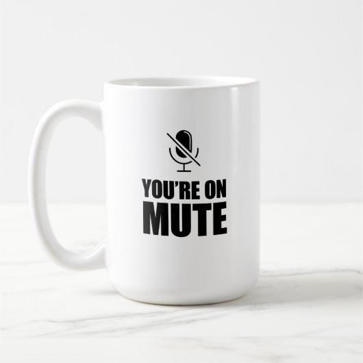 U staat op Dempen – Zoom Call Humor Koffiemok (Links)