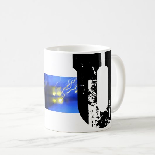 U Typografische Mok monogram (Voorkant rechts)