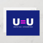 U=U HIV niet-detecteerbaar is niet-transmitteerbaa Briefkaart (Voorkant / Achterkant)