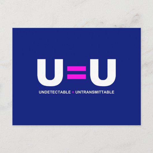 U=U HIV niet-detecteerbaar is niet-transmitteerbaa Briefkaart (Voorkant)