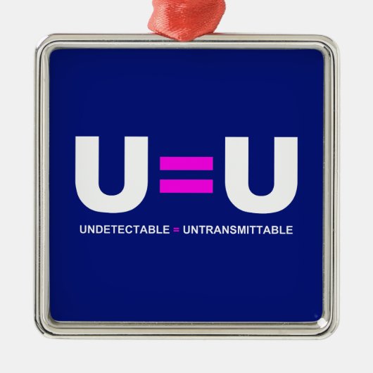 U=U HIV niet-detecteerbaar is niet-transmitteerbaa Metalen Ornament (Voorkant)