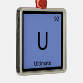 U - Ultimate Frisbee Sports Chemistry-symbool Metalen Ornament (Rechts)