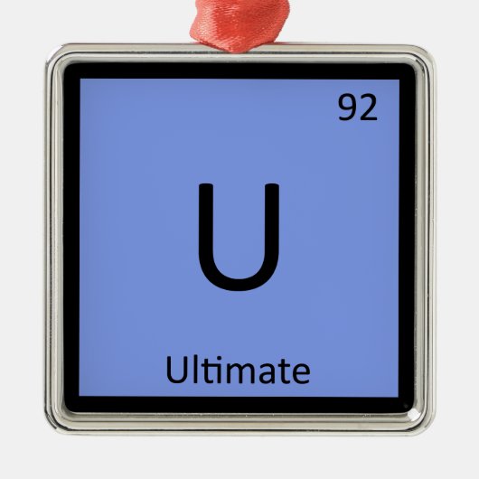 U - Ultimate Frisbee Sports Chemistry-symbool Metalen Ornament (Voorkant)