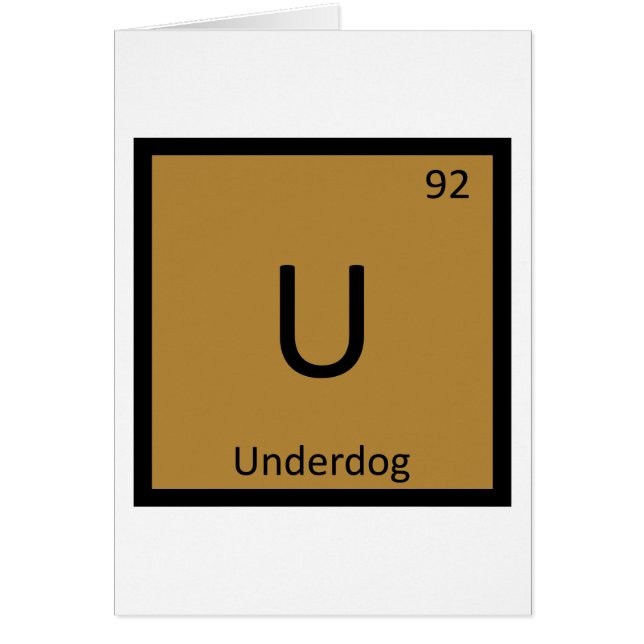 U - Underdog scheikunde periodiek systeem symbool (Voorkant)