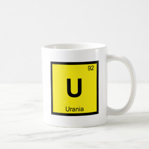 U - Urania Muse Scheikunde Periodiek Systeem Symbo Koffiemok