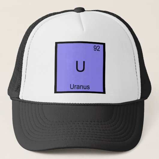 U - Uranus Funny Chemistry Element Symbol T-shirt Trucker Pet (Voorkant)