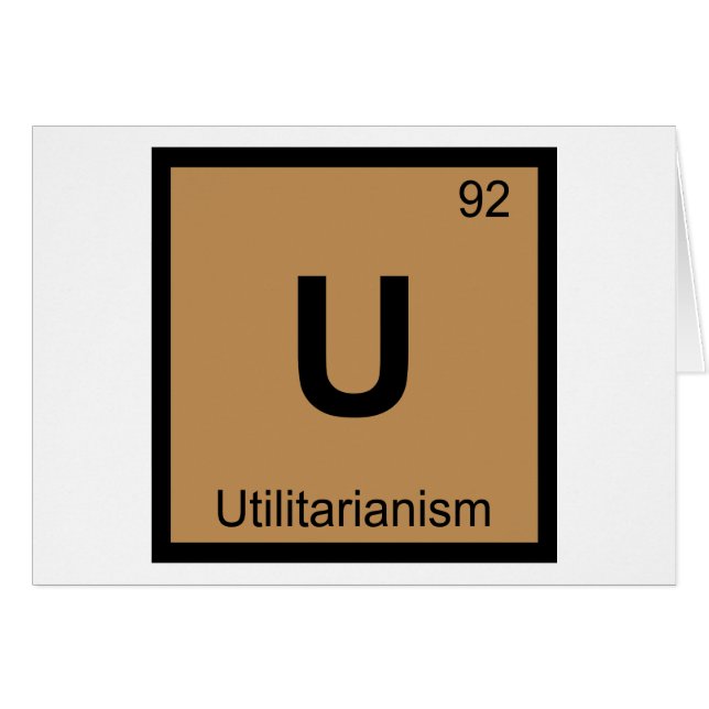 U - Utilitarianisme Filosophy Chemistry Symbool (Voorkant Horizontaal)