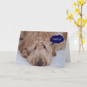 U van Goldendoodle "I lub!" Kaart (Gele Bloem)