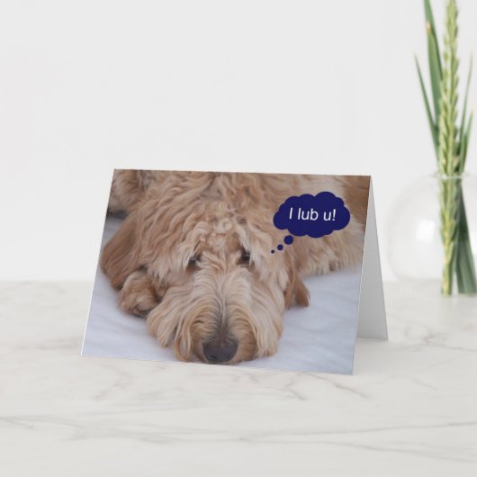 U van Goldendoodle "I lub!" Kaart (Voorkant)