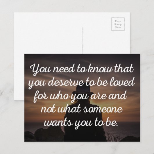 U verdient een geliefde prijsopgave briefkaart (Voorkant / Achterkant)