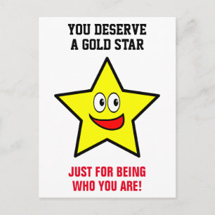 U verdient een Gold Star-waardering Briefkaart