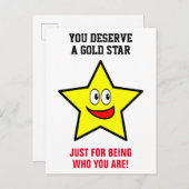 U verdient een Gold Star-waardering Briefkaart (Voorkant / Achterkant)