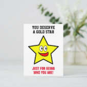 U verdient een Gold Star-waardering Briefkaart (Staand voorkant)