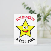 U verdient een Gold Star-waardering Briefkaart (Staand voorkant)