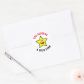 U verdient een gouden ster ronde sticker (Envelop)