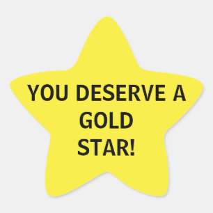 U verdient een gouden ster sticker