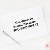 U verdient sociale zekerheid ovale sticker (Envelop)