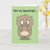 U verlaat leuke verbijsterde hamstercartoon kaart (Gele Bloem)