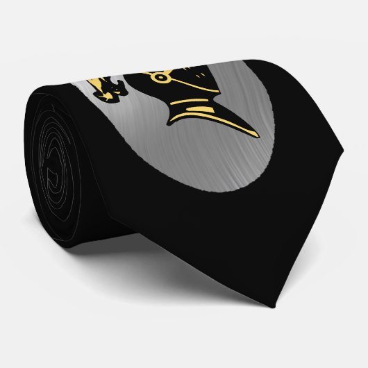 U VOEGT FOTO OF TEKST-STROPDAS TOE.-ZWARTE KNIGHT STROPDAS (Opgerold)