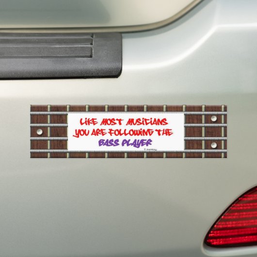 U volgt de Bass Player - Frets Bumpersticker (Op auto)