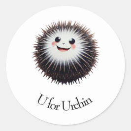 U voor Urchin Ronde Sticker